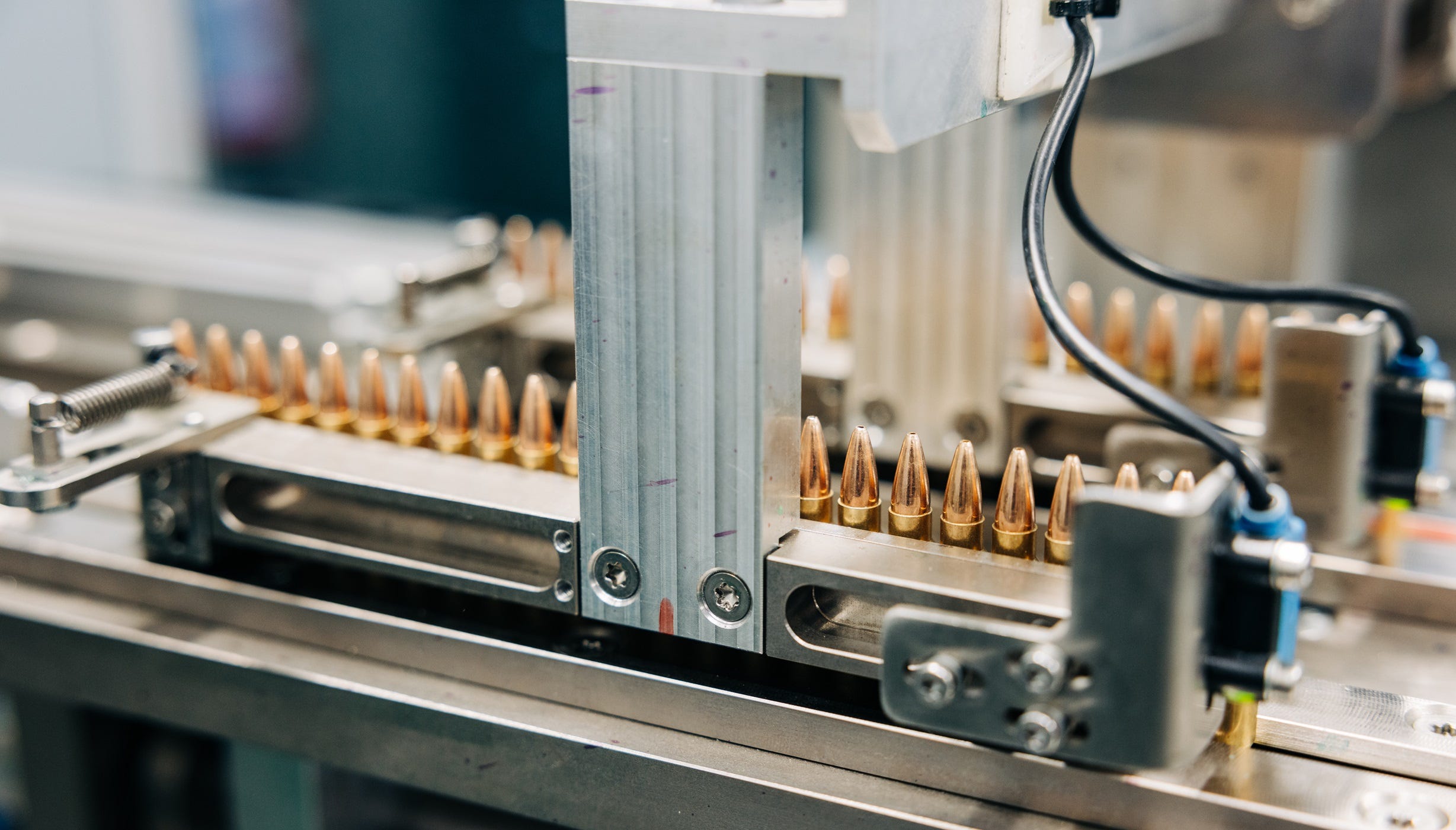 Bullets are processed in an FN Browning factory.