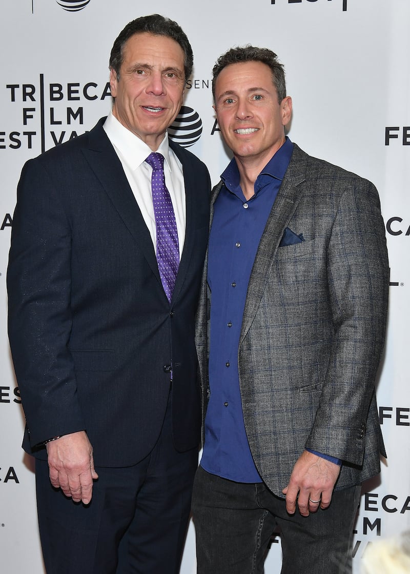 Governor of New York Andrew Cuomo and Chris Cuomo attend a screening