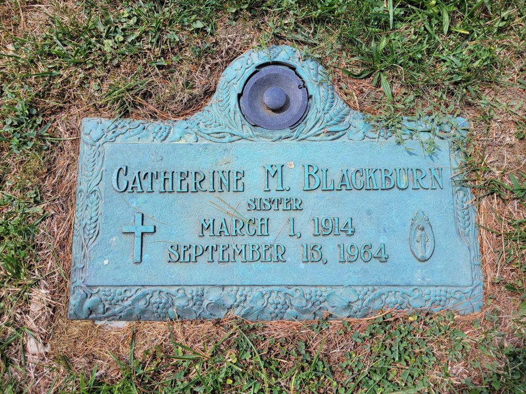 Headstone for Catherine M. Blackburn, born March 1, 1914, died September 13, 1964.