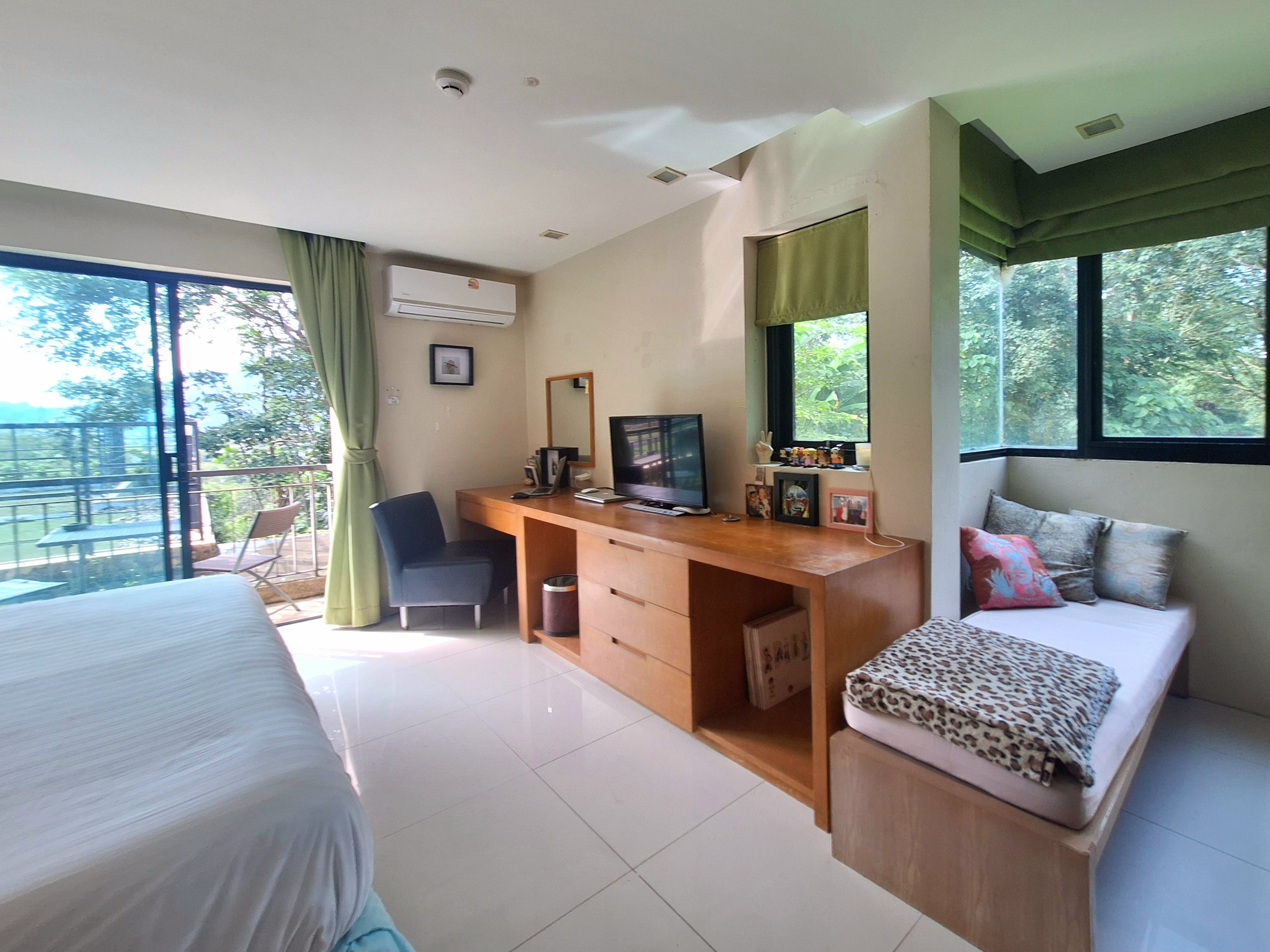 Inside a serviced apartment in Phuket, Thailand.