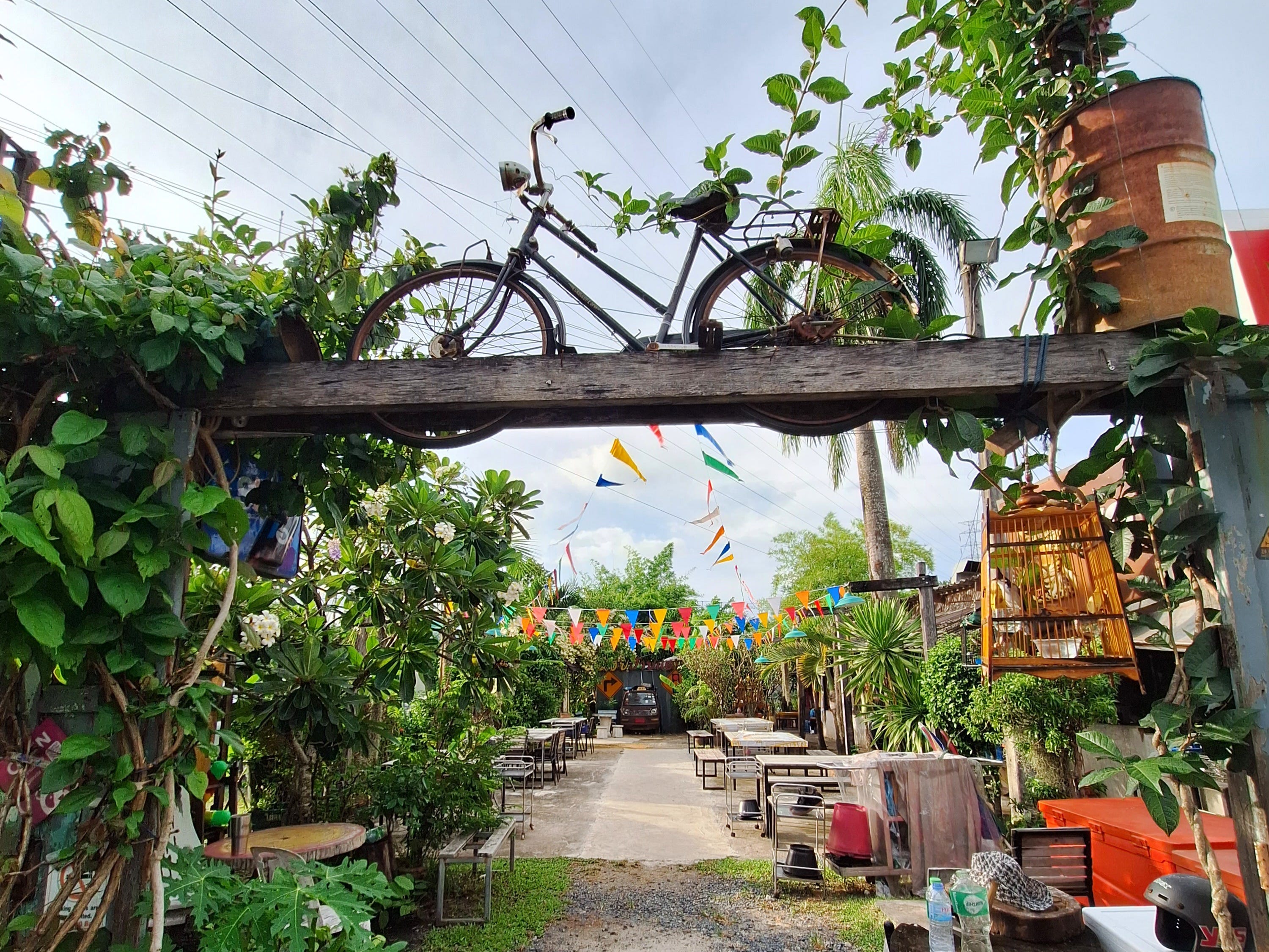 Andre Neveling gets food in Phuket from nearby street food restaurants.