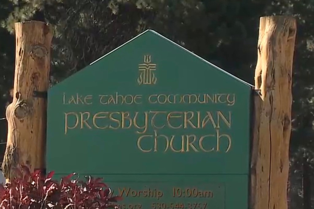 Sign for Lake Tahoe Community Presbyterian Church.