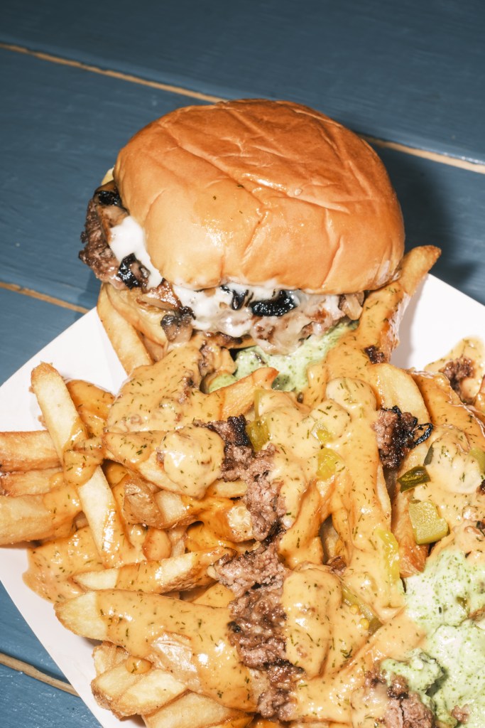 Truffle Burger and Famous Fries.