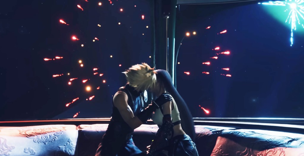 Final Fantasy 7 Rebirth Cloud and Tifa Kissing