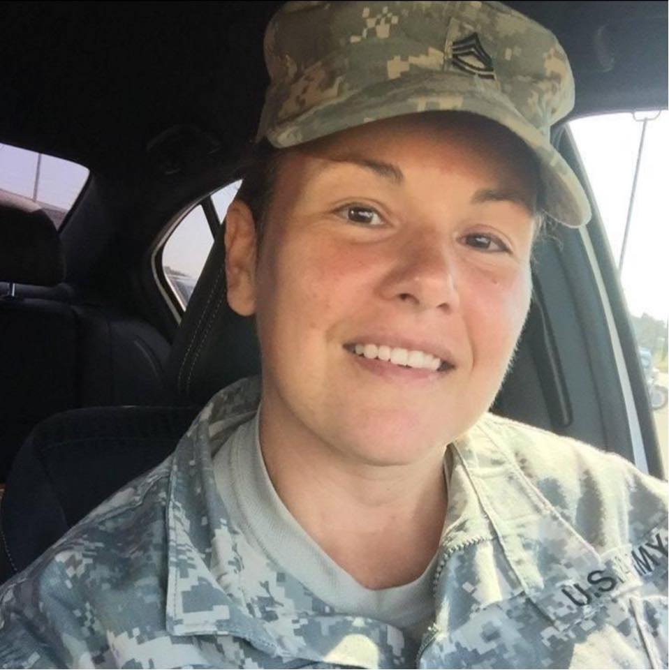 Sarah Hartsfield in a military uniform.