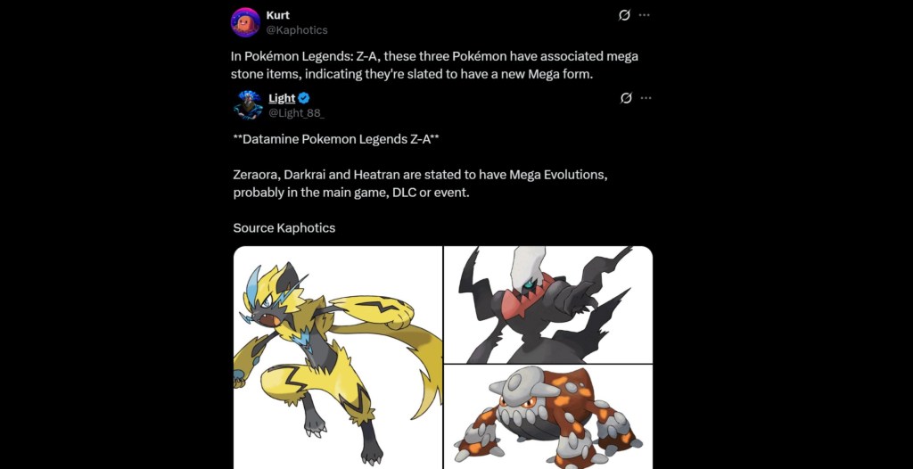 PLZA Legendary Mega Evolution Forms Leaked