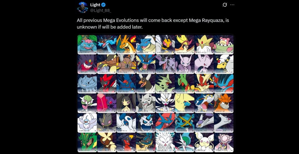 PLZA Datamine Returning Mega Evolutions