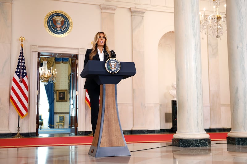 First lady Melania Trump announced at the White House on October 10, 2025 that eight children have been reunited with their families as she has been engaging in communications with Russian President Vladimir Putin to help reunite Ukrainian children separated by the war.