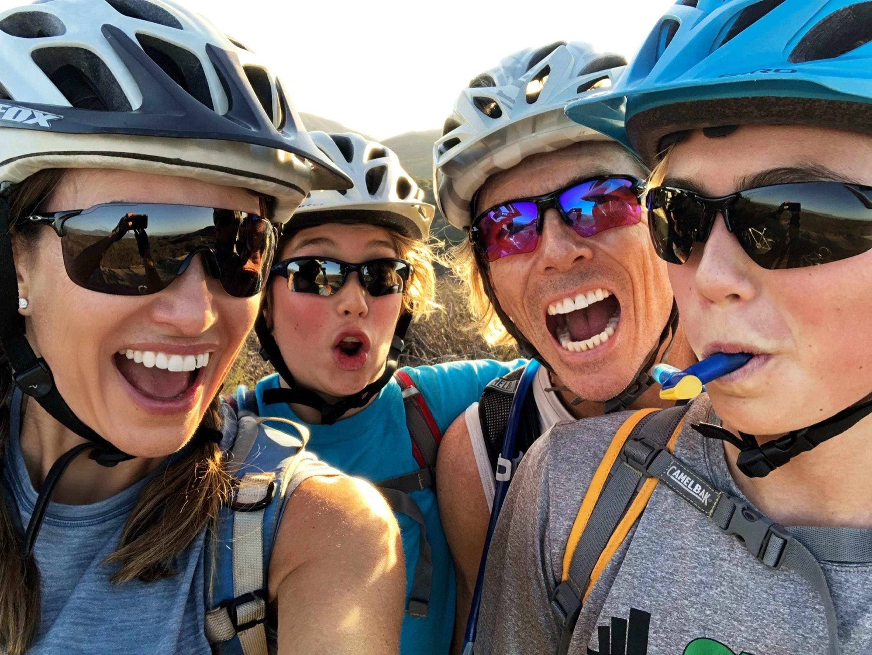 Wende Zomnir with her family while on a bike ride.