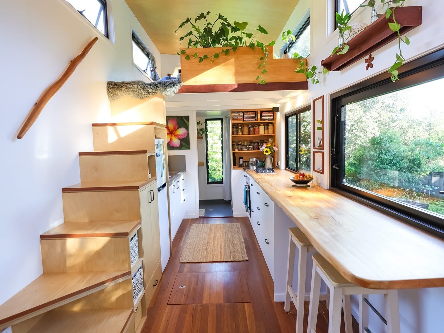 the author's tiny house inside