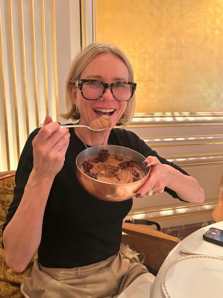 Paris fashion week may be glamorous, but for Naomi Watts chocolate ice cream is  the real star.
