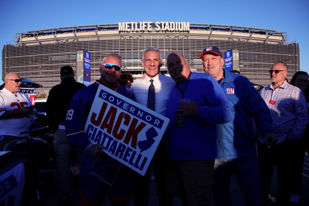 Jack Ciattarelli with supporters at MetLife Stadium.