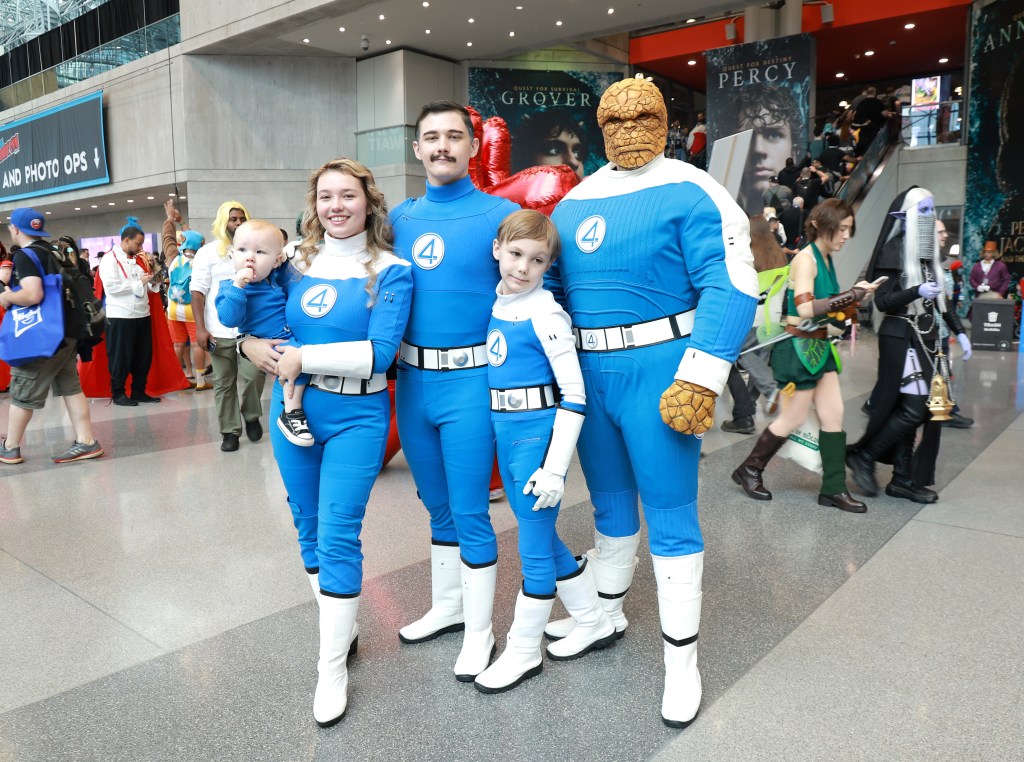 Cosplayers posed as The Fantastic Four at New York Comic Con 2025