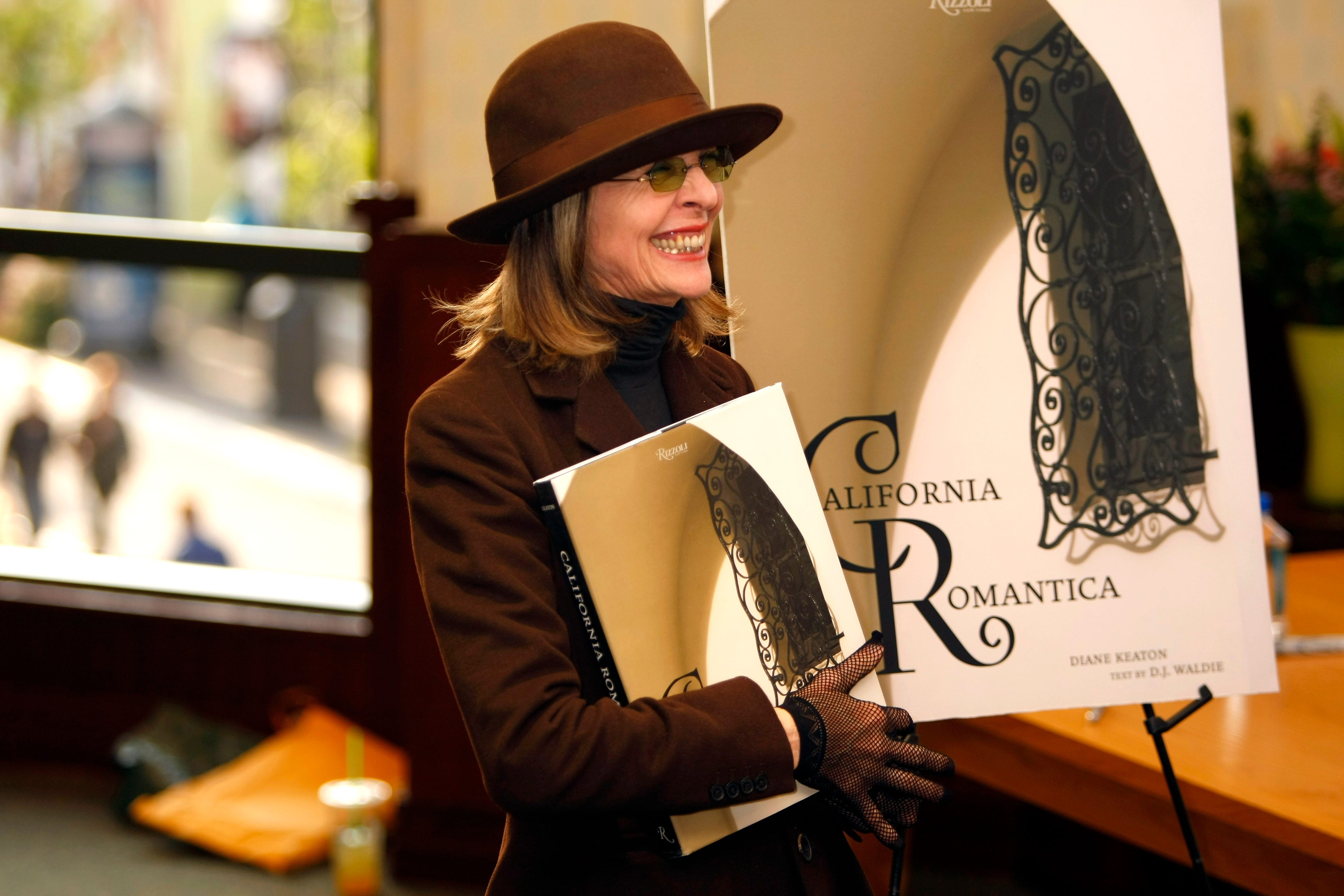 Diane Keaton with her book,