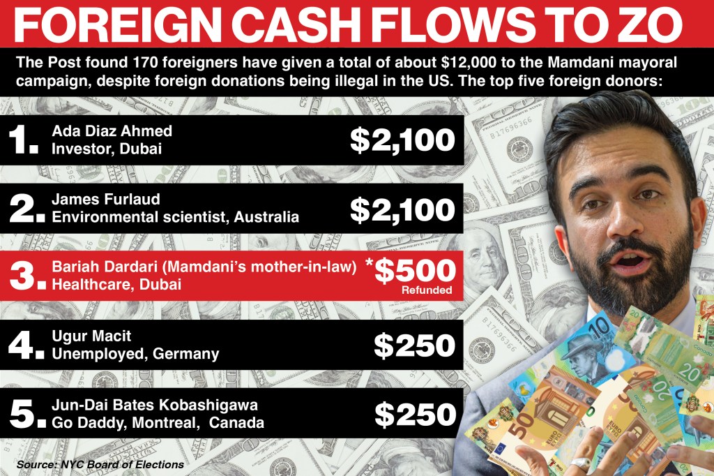 graphic showing the foreign sdonations