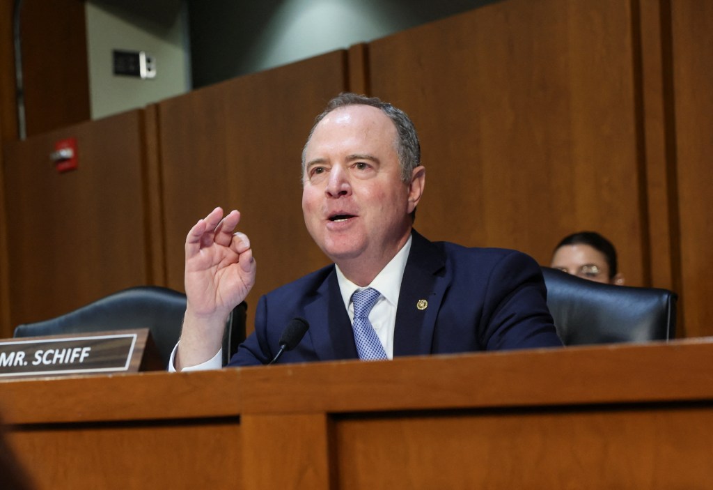 U.S. Senator Adam Schiff speaking at a Senate Judiciary Committee hearing.