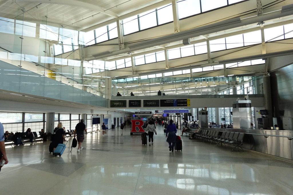 Partial interior view of Newark Liberty International Airport's Terminal C.