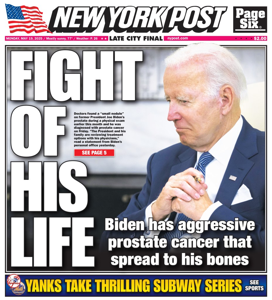New York Post front page with headline 