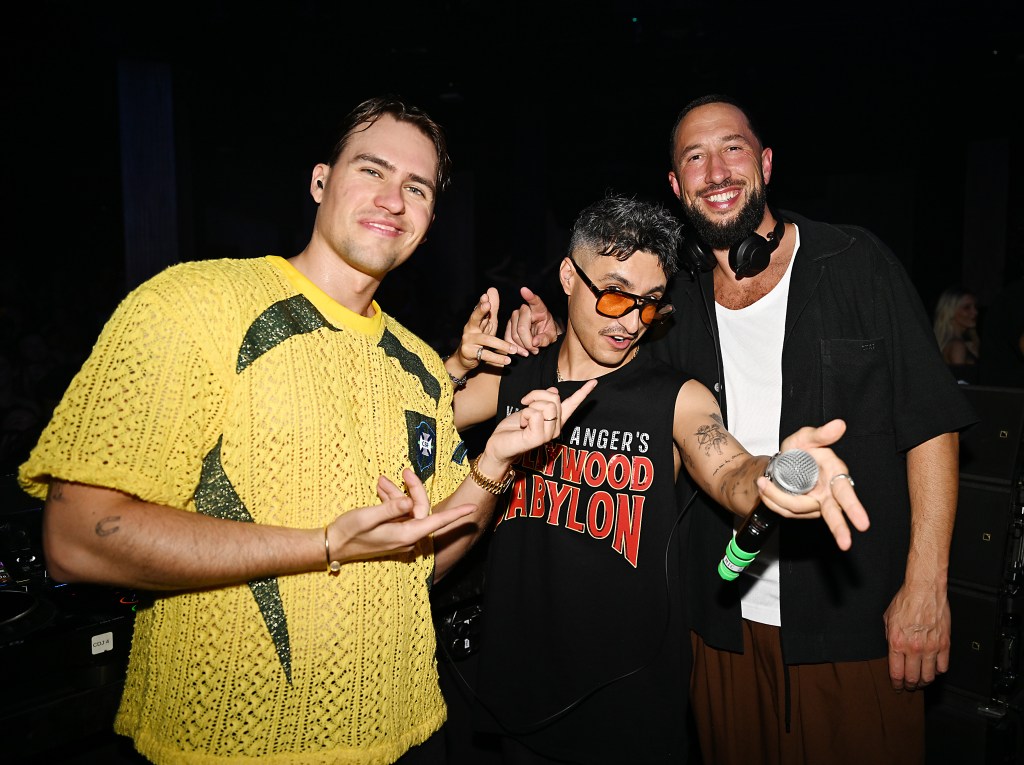 Andrew Fedyk, Joe De Pace, and Mike Majlak at Marquee Las Vegas grand reveal weekend at Marquee Nightclub at The Cosmopolitan of Las Vegas