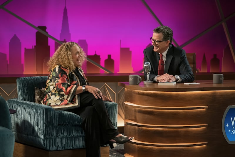 Marcia DeBonis and Stephen Colbert