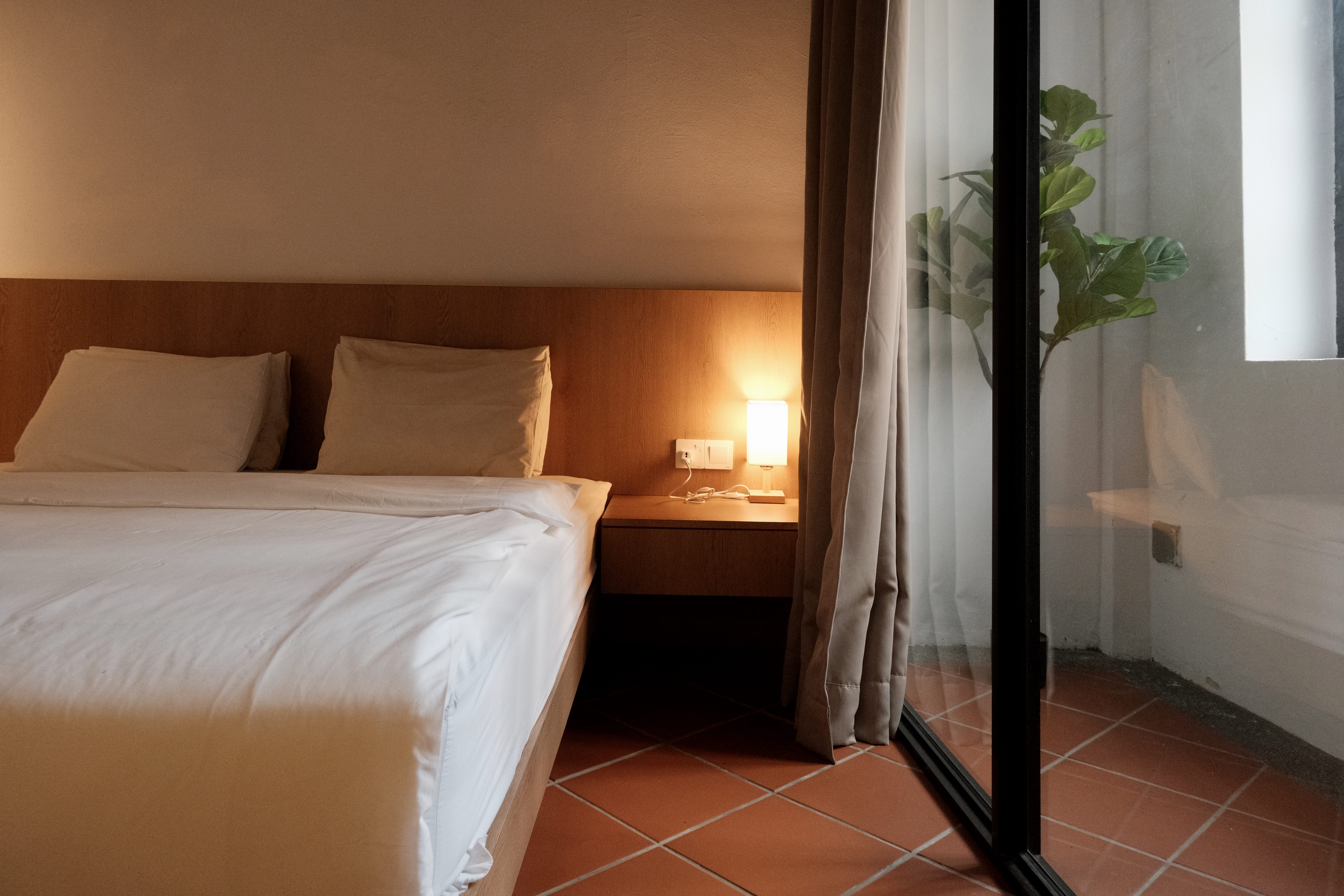 One of the bedrooms in the Aayu Homes shophouse in Penang, Malaysia.