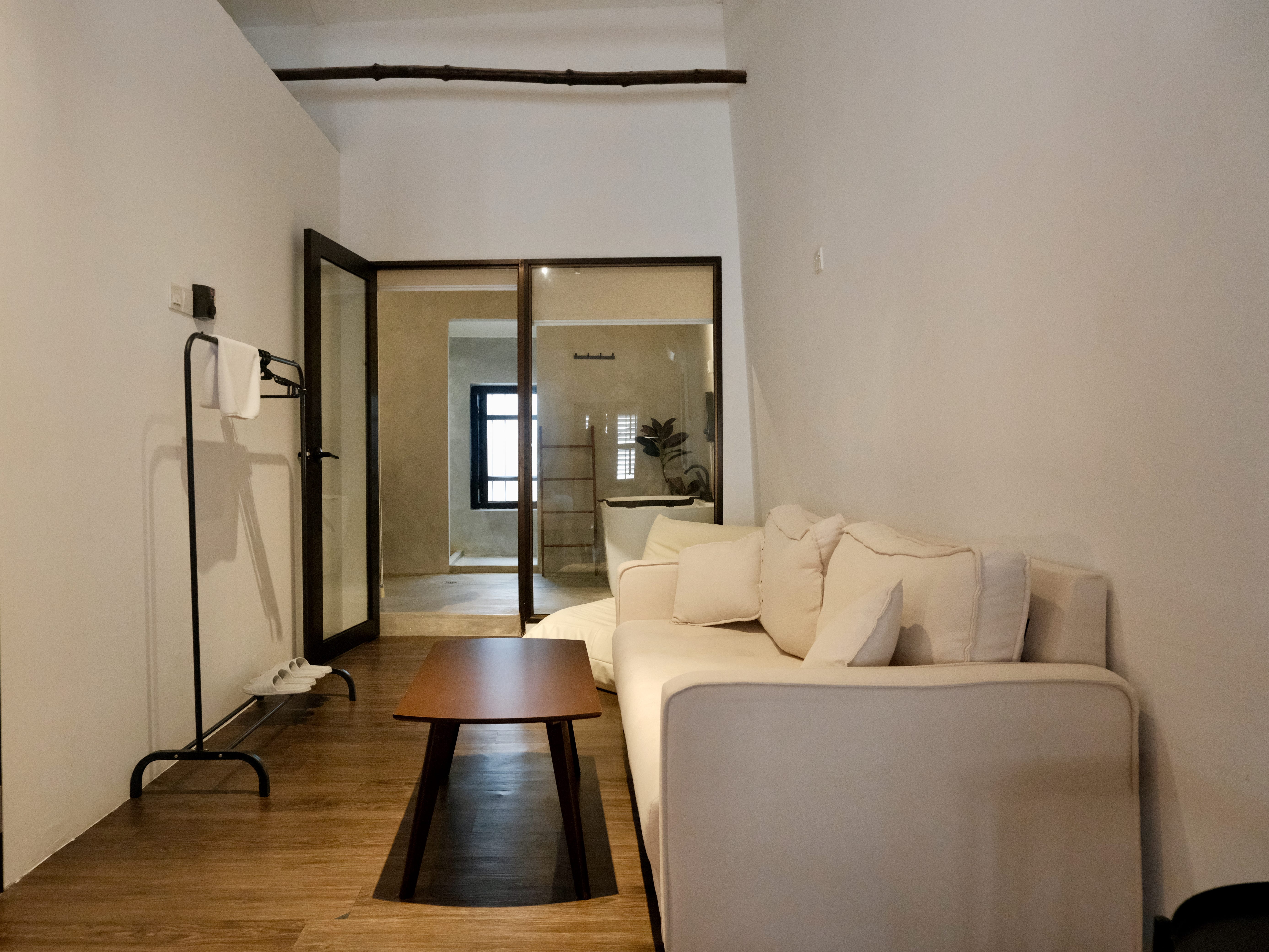 One of the bedrooms in the Aayu Homes shophouse in Penang, Malaysia.