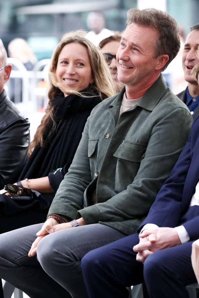 Shauna Robertson and Edward Norton at Naomi Watts' Hollywood Walk of Fame star ceremony