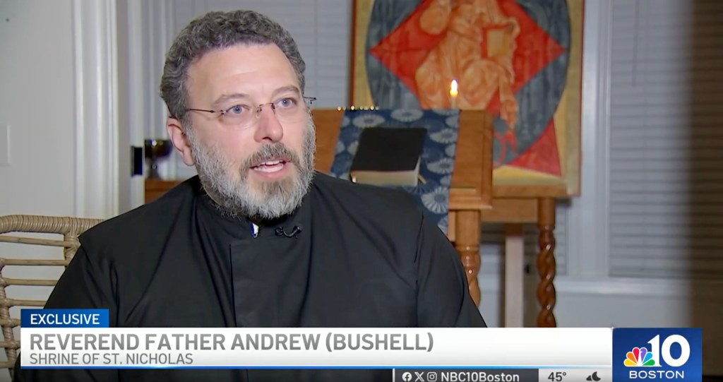Reverend Father Andrew Bushell speaking to NBC 10 Boston.