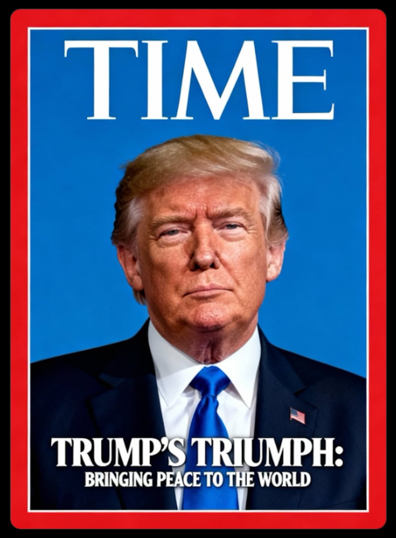 Kari Lake's fake TIME cover of Trump.