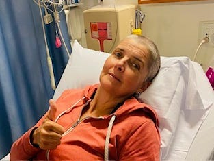 A woman having chemotherapy