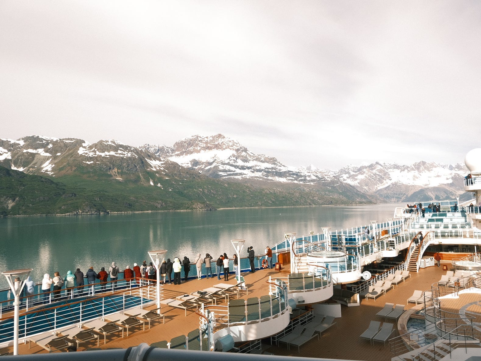 A wide shot of the cruise deck.