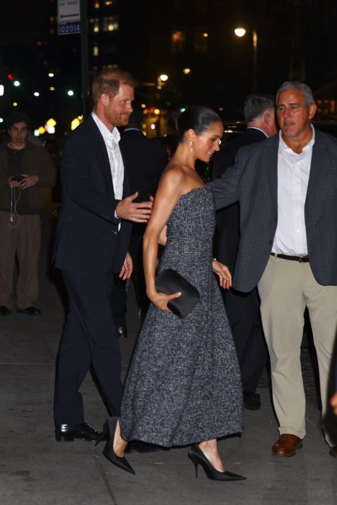 Prince Harry and Meghan Markle leaving Soho House NYC.