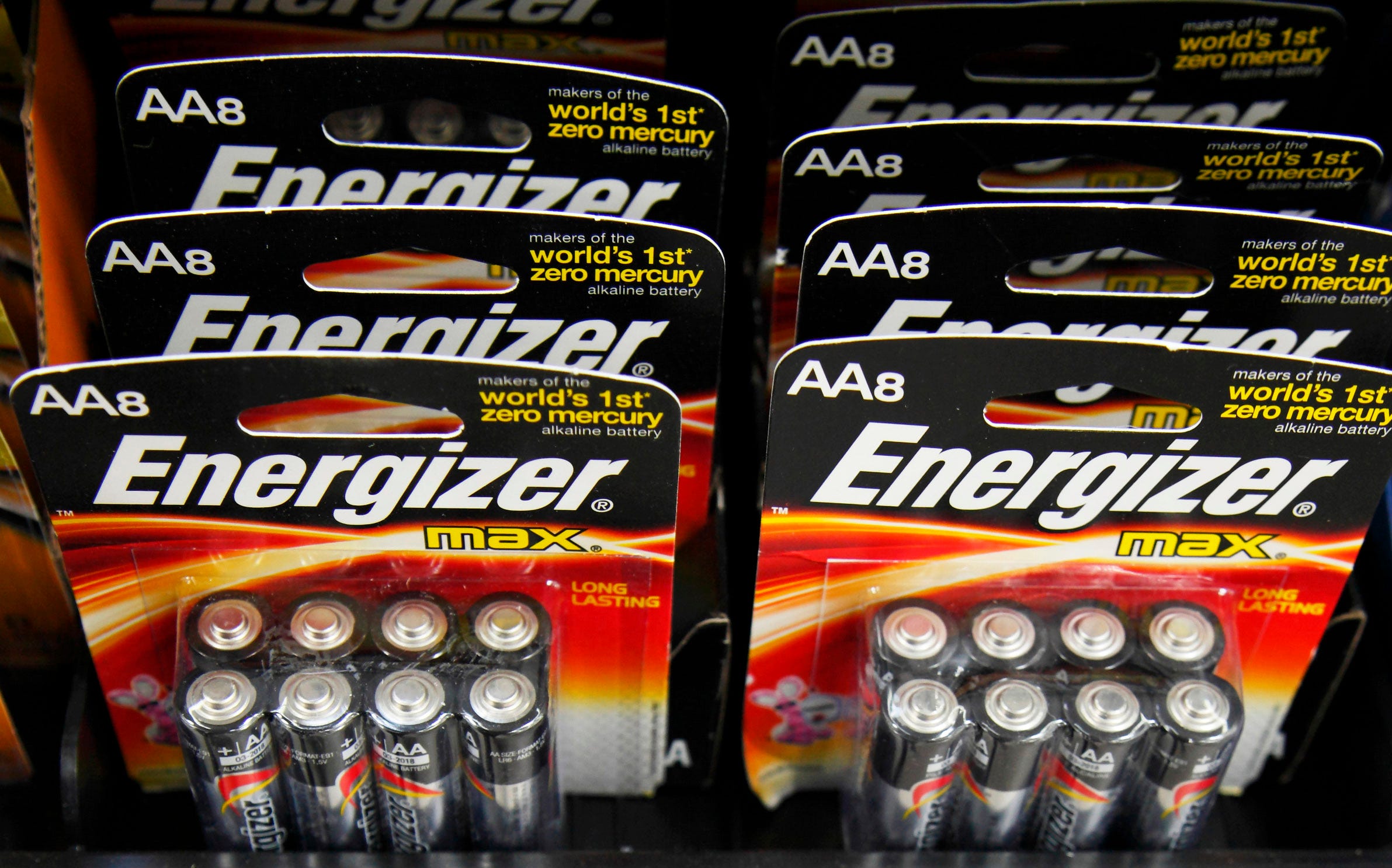Energizer batteries are on display at a Wal-Mart store in Chicago.