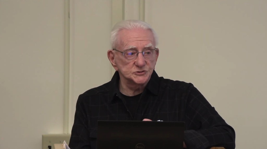 Professor Eric Cheyfitz speaking at Cornell University Library event.