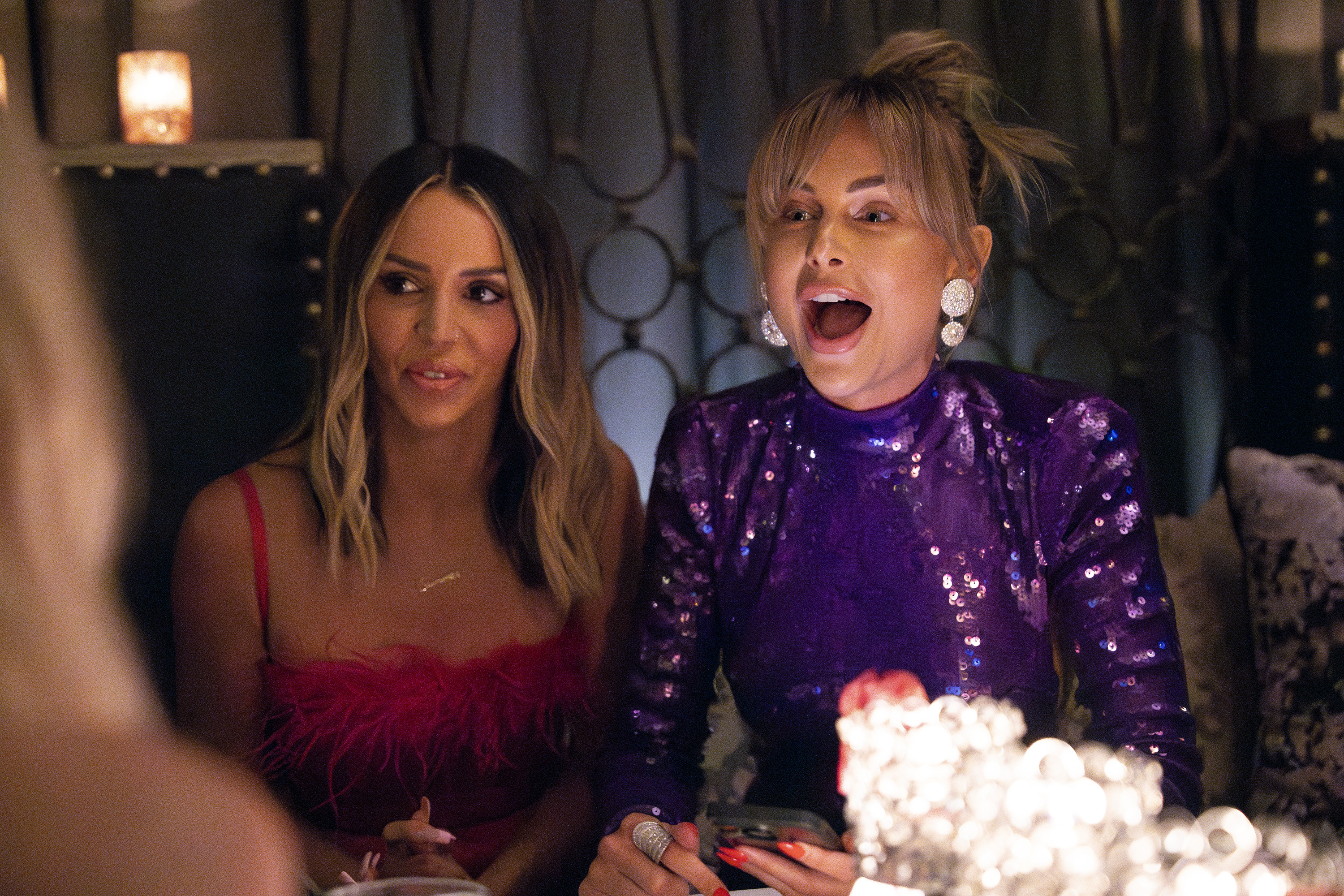 Scheana Shay and Lala Kent looking surprised.