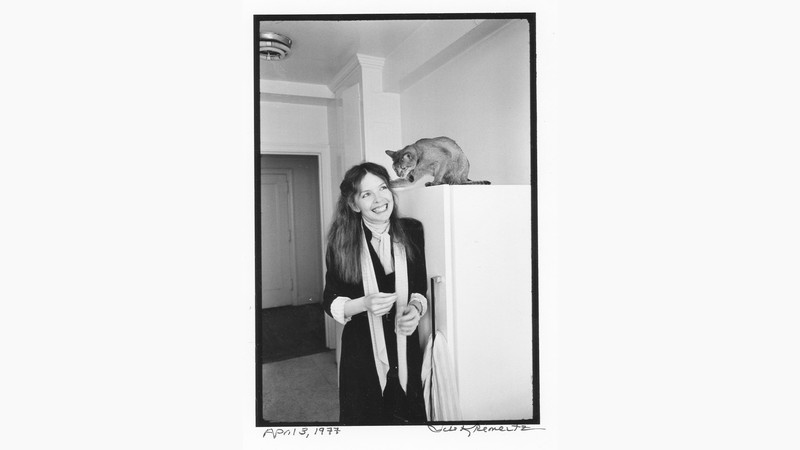 Photo of Diane Keaton with a cat