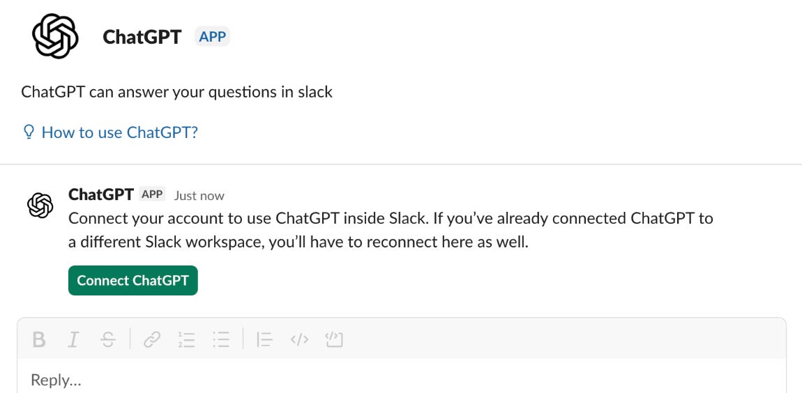ChatGPT prompt in Slack