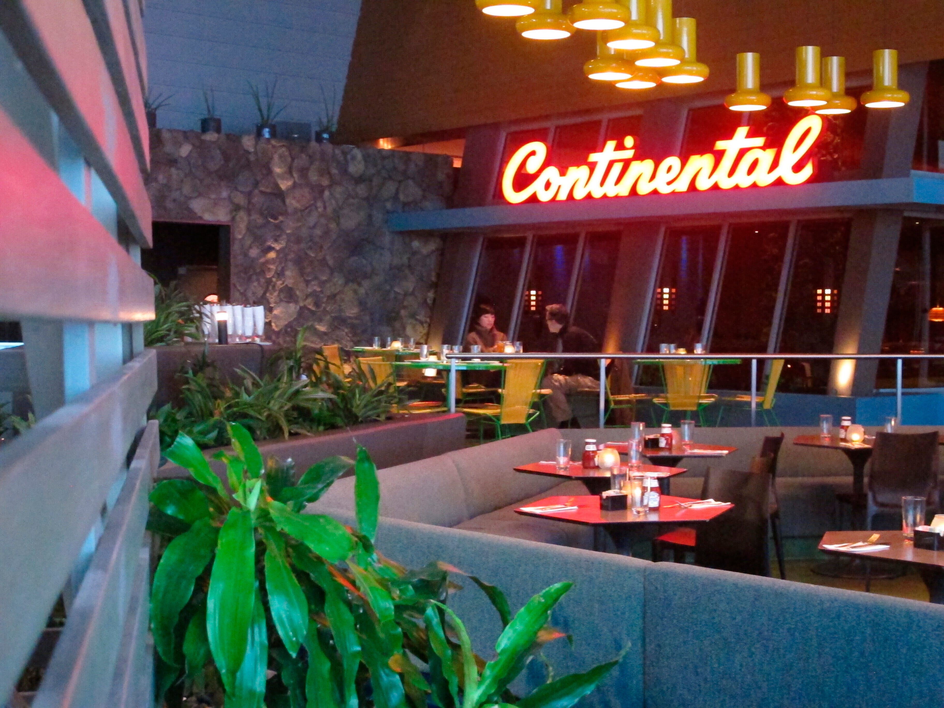 Two people eat in an otherwise empty Continental restaurant in Atlantic City on January 23, 2020.