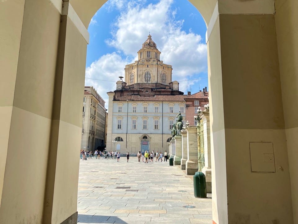 View of Turim through an arch