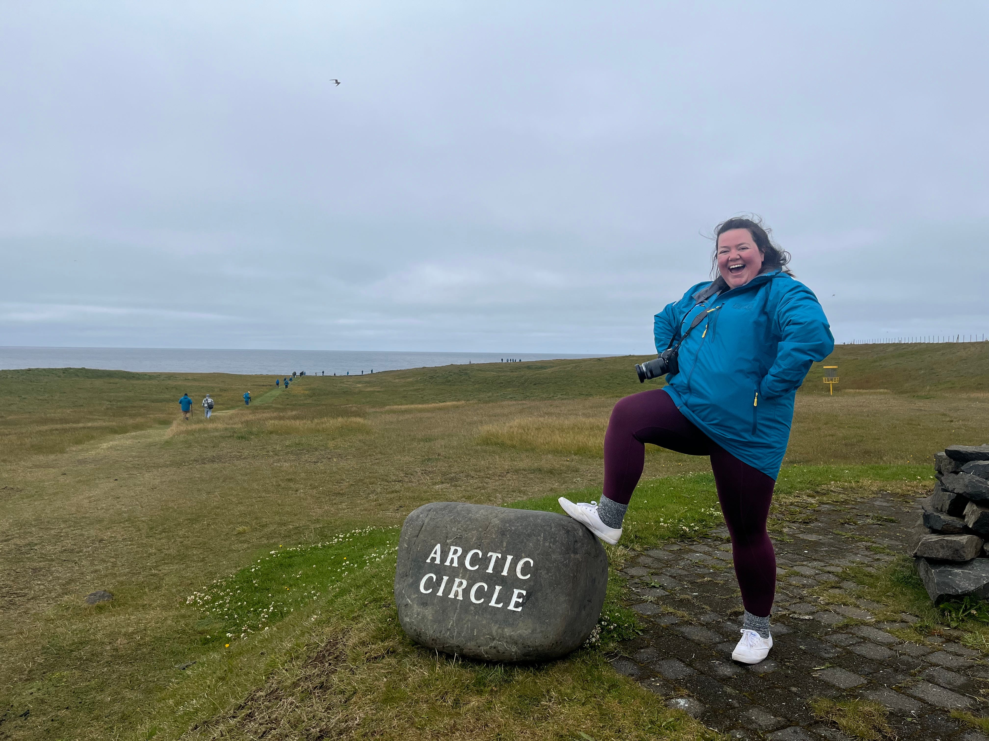 Author Megan duBois getting ready to cross the Arctic Circle in Iceland