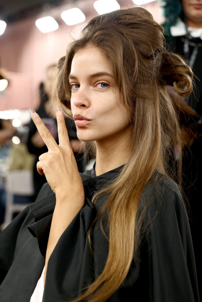 Barbara Palvin gets glammed up backstage before the Victoria's Secret Fashion Show