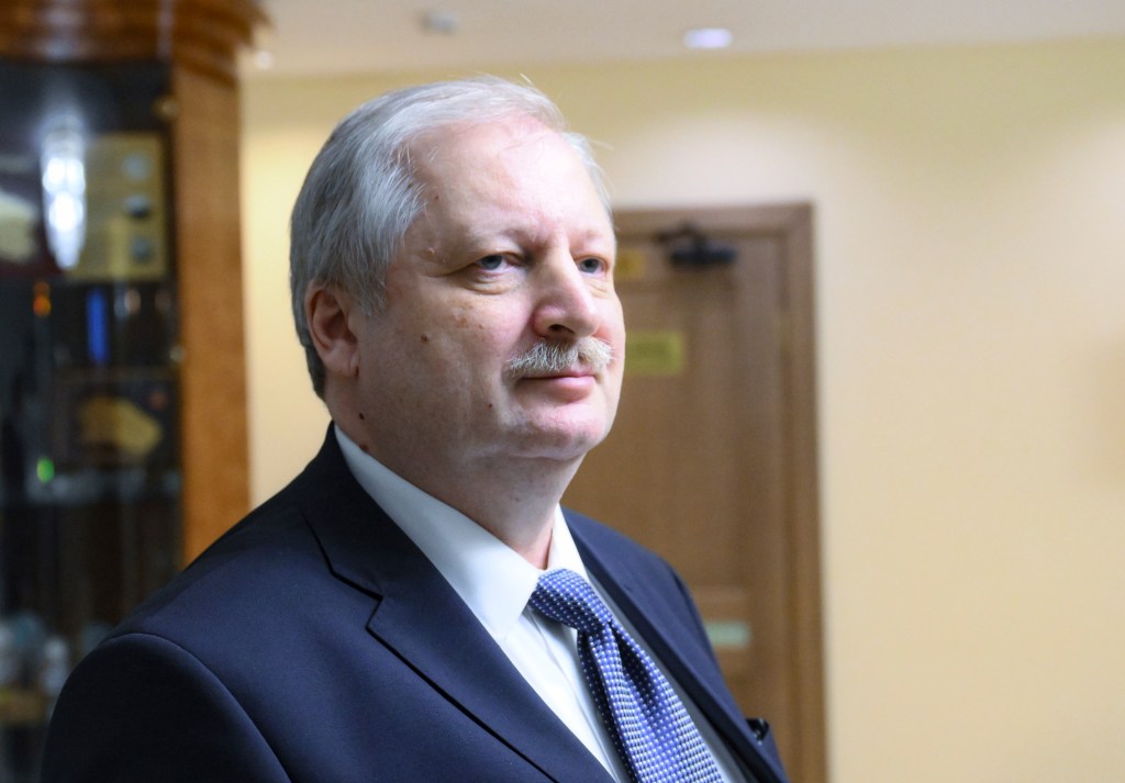 Alexander Darchiev looking on at the Federation Council in Moscow.