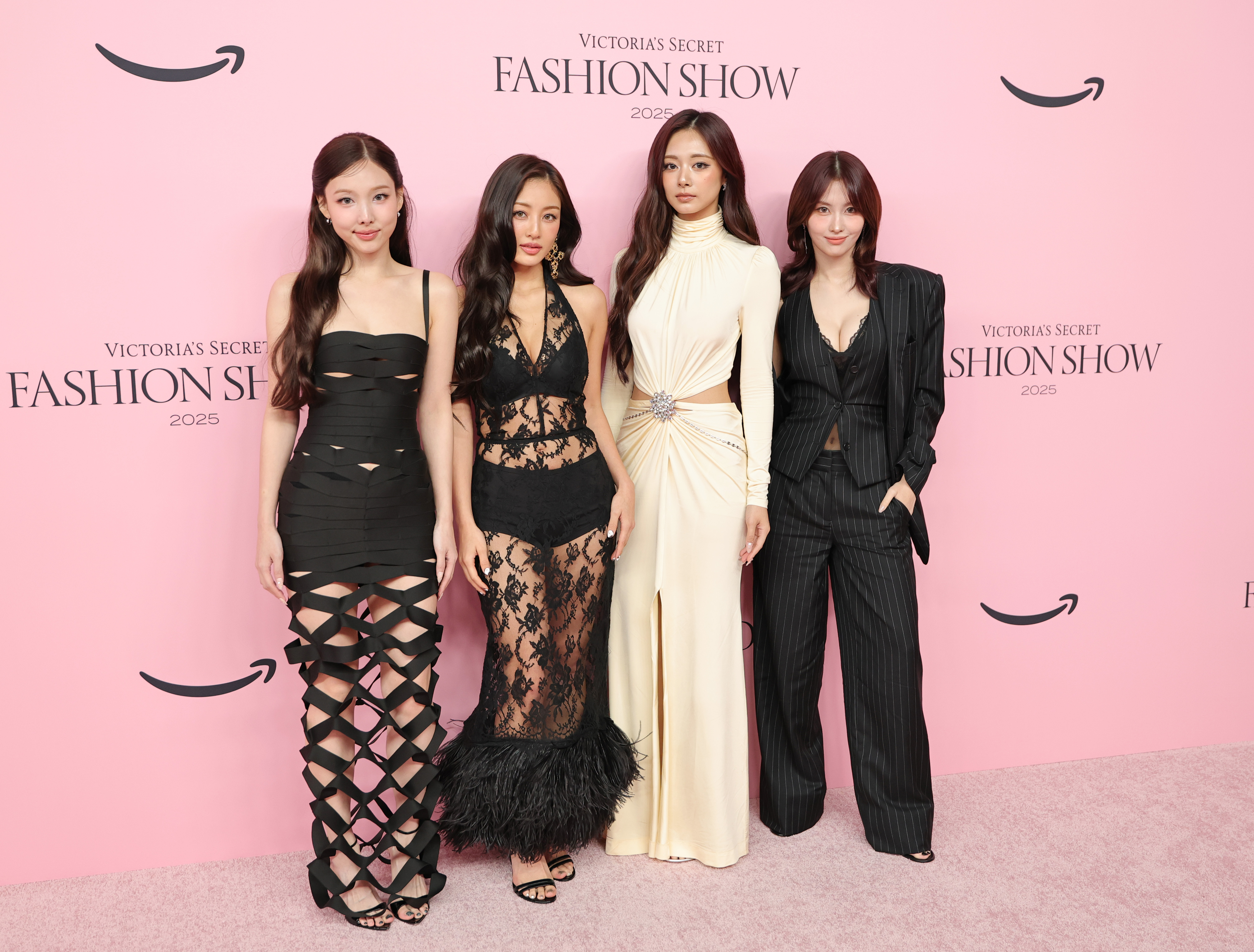 Nayeon, Jihyo, Tzuyu and Momo, Victoria's Secret Fashion Show 2025 red carpet