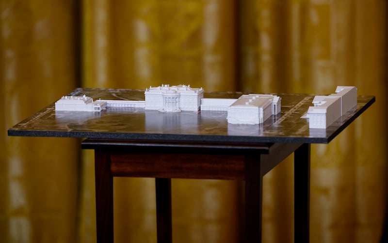 ballroom fundraising dinner with U.S. President Donald Trump in the East Room of the White House on October 15, 2025 in Washington, DC. Trump hosted organizations and individuals for a fundraising dinner for the new $250 million ballroom addition currently under construction at the White House. (Photo by Kevin Dietsch/Getty Images)