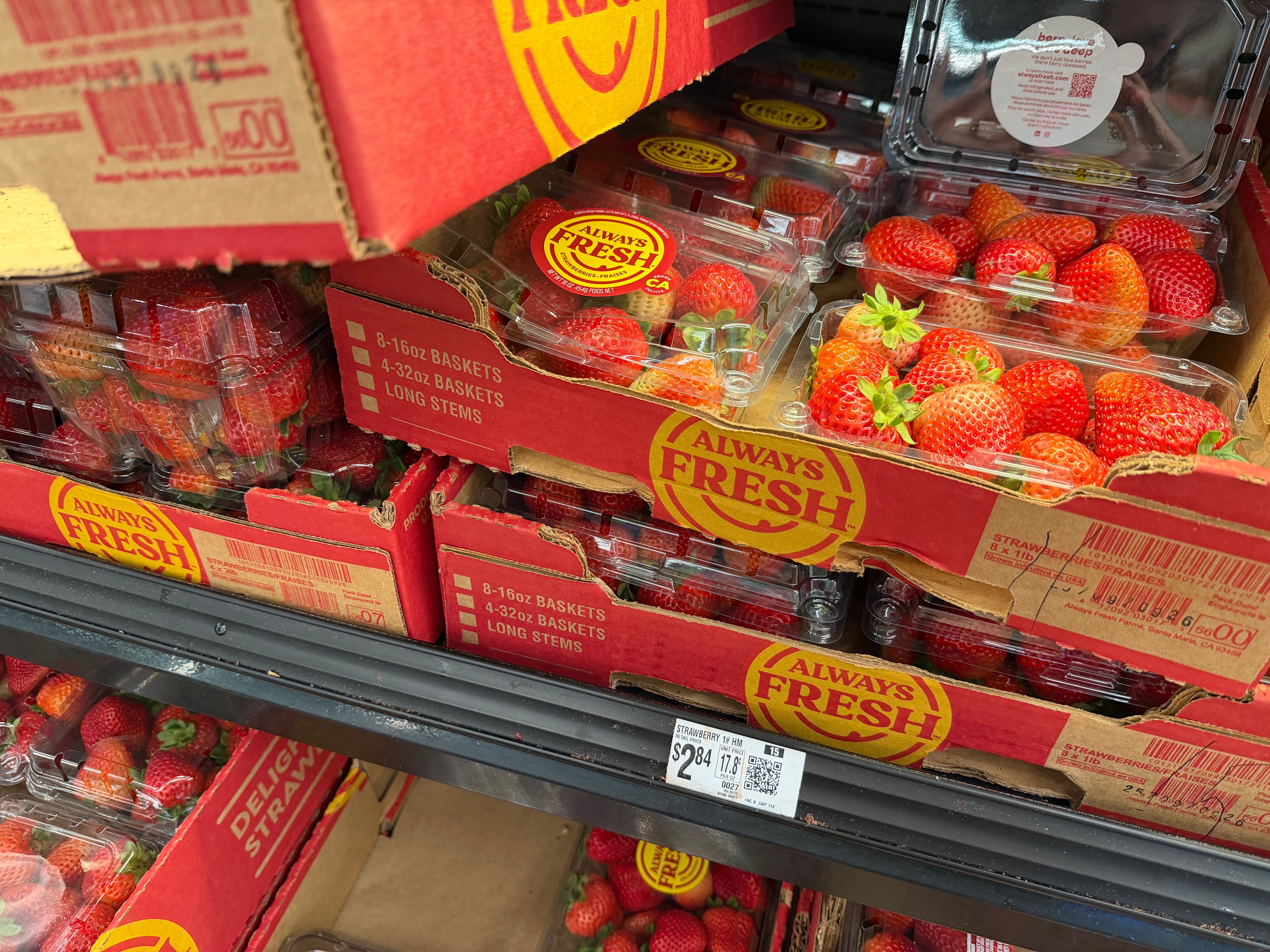 Strawberries on shelf at Walmart