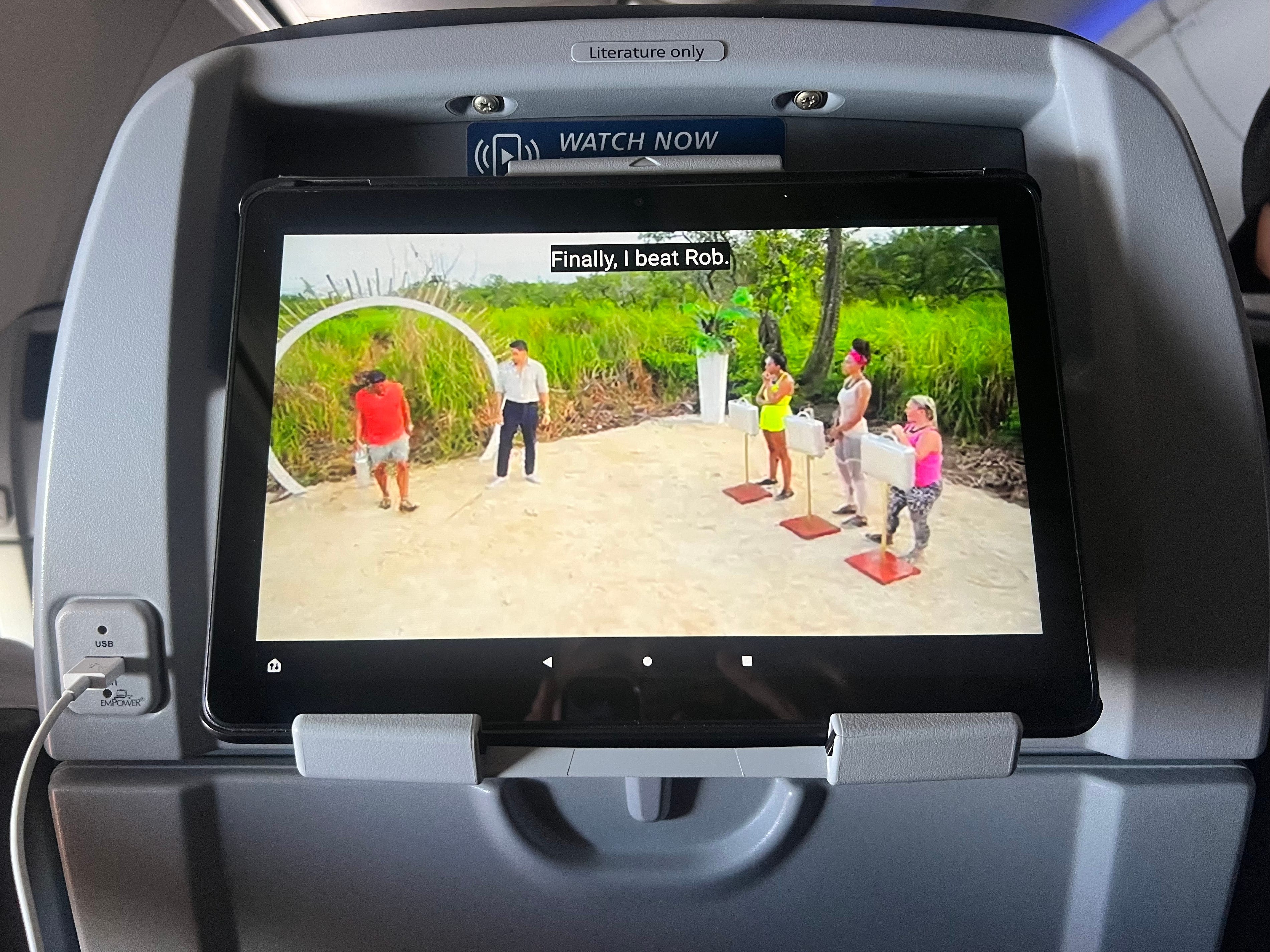 American Airlines tablet holder