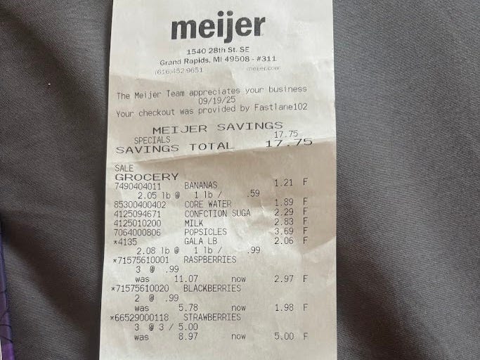 Meijer receipt