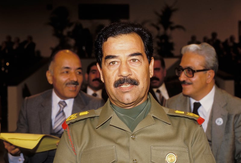 Saddam Hussein in Amman, Jordan on November 11, 1987.