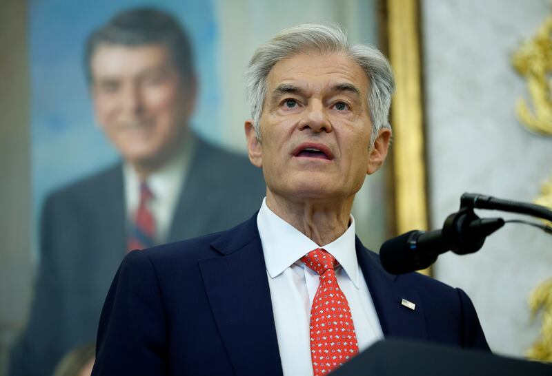 Administrator for the Centers for Medicare & Medicaid Services Mehmet Oz speaks during an event in the Oval Office of the White House on October 16, 2025 in Washington, DC. President Donald Trump outlined plans to expand vitro fertilization (IVF) access by encouraging workplace benefits to include access to IVF and infertility coverage. (Photo by Kevin Dietsch/Getty Images)