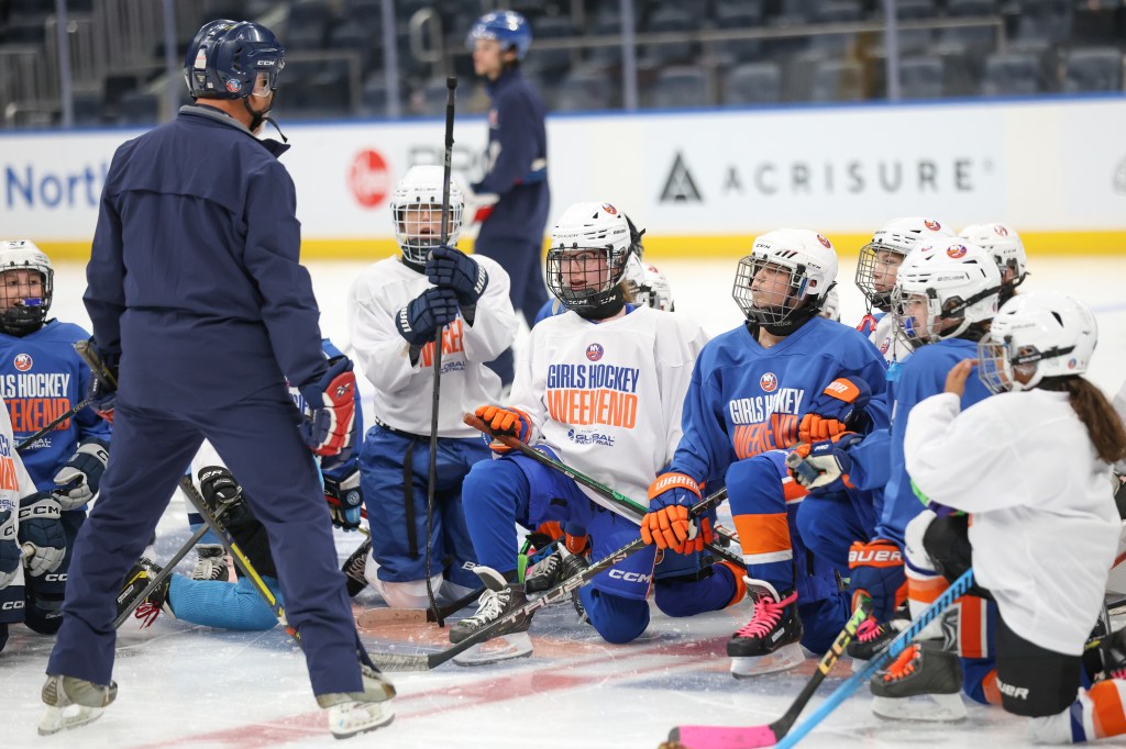 Long Island kids take part in the Girls Hockey Weekend hosted by the Islanders at UBS Arena.